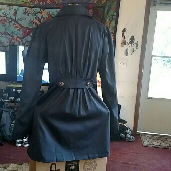 NWT Navy Satin Kids Pea Coat - Picture 5 of 8